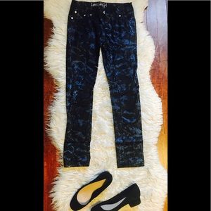 Faux Snake Skinny Jeans